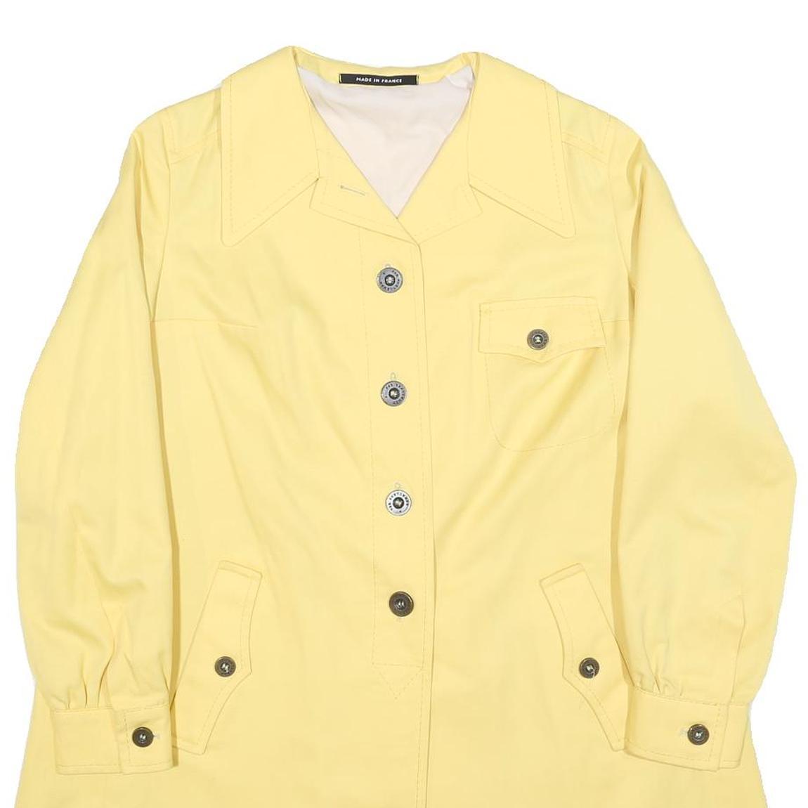 CYCLONE Womens Yellow Jacket M Polyester Plain Button Closure Stylish