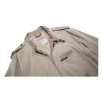 MEMBERS ONLY Mens Beige Leather Bomber Jacket M Suede Style Zip Closure