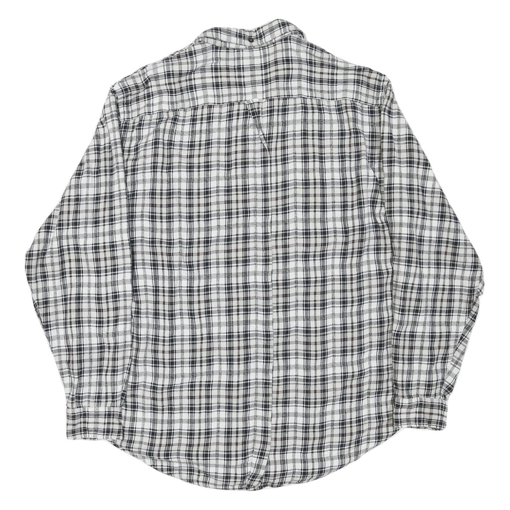 FILA Mens Black & White Check Shirt XL Button Down Cotton Casual Regular Fit