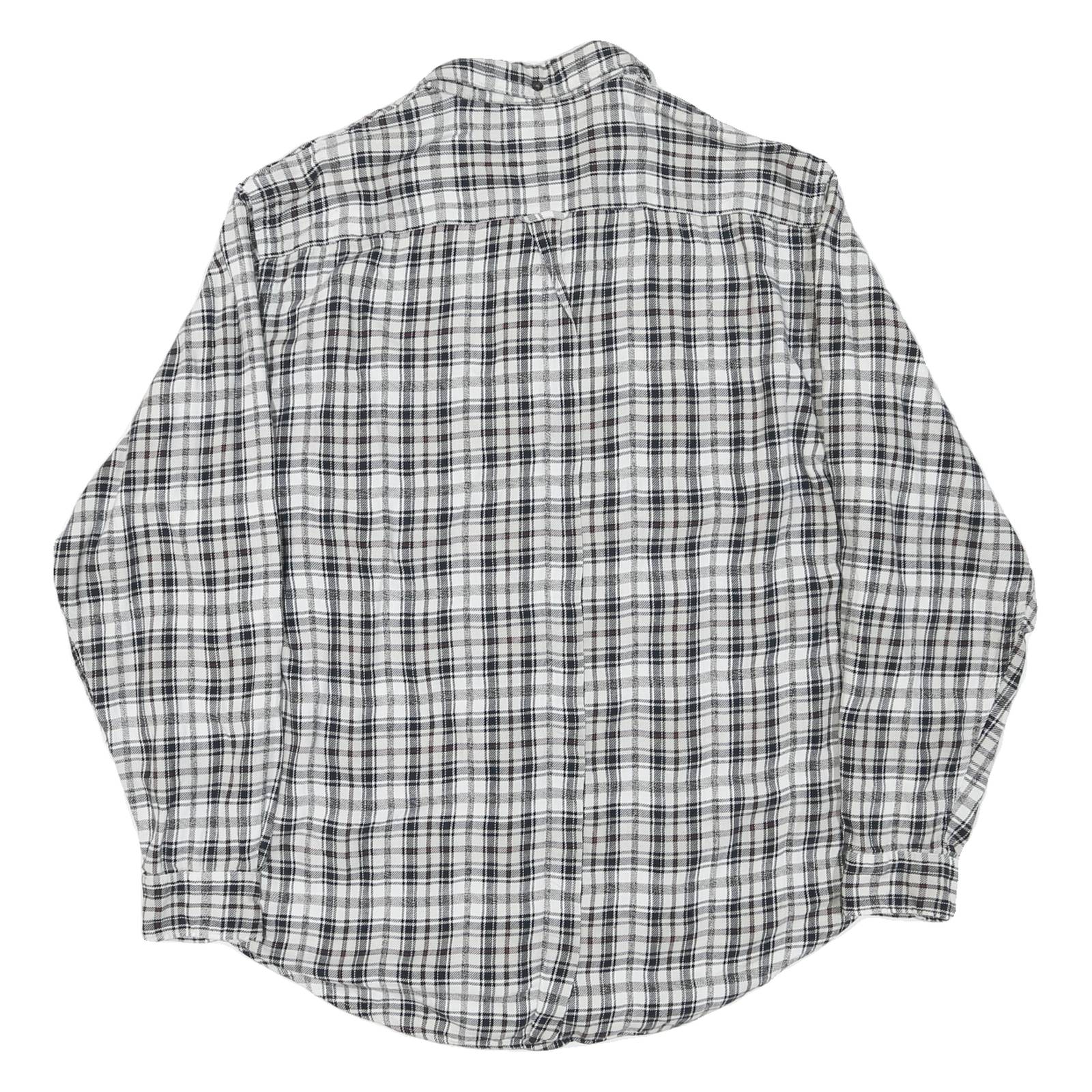 FILA Mens Black & White Check Shirt XL Button Down Cotton Casual Regular Fit