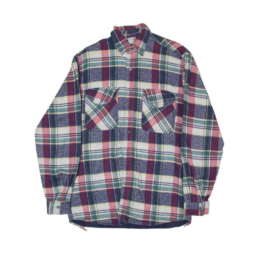 Mens Shirt Blue Check Long Sleeve M