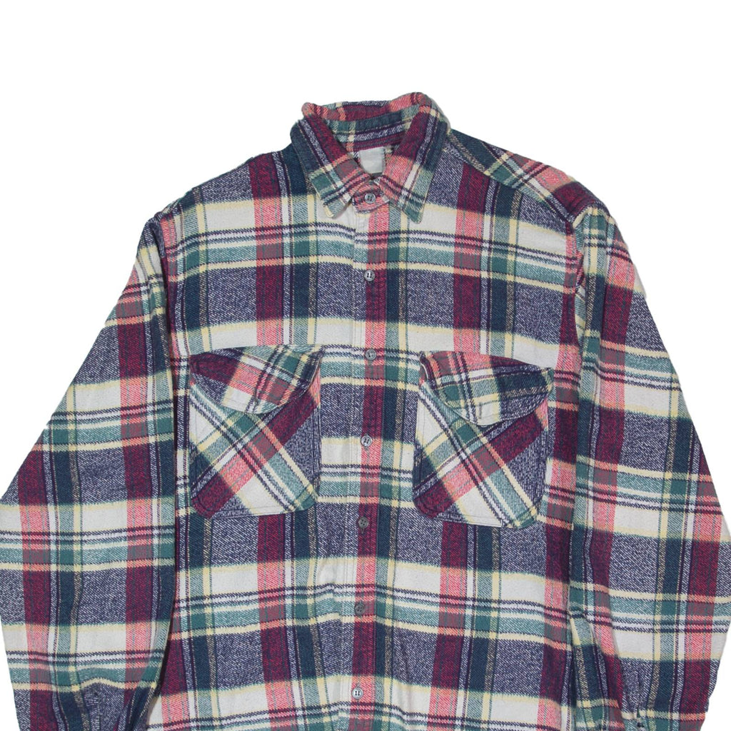 Mens Shirt Blue Check Long Sleeve M