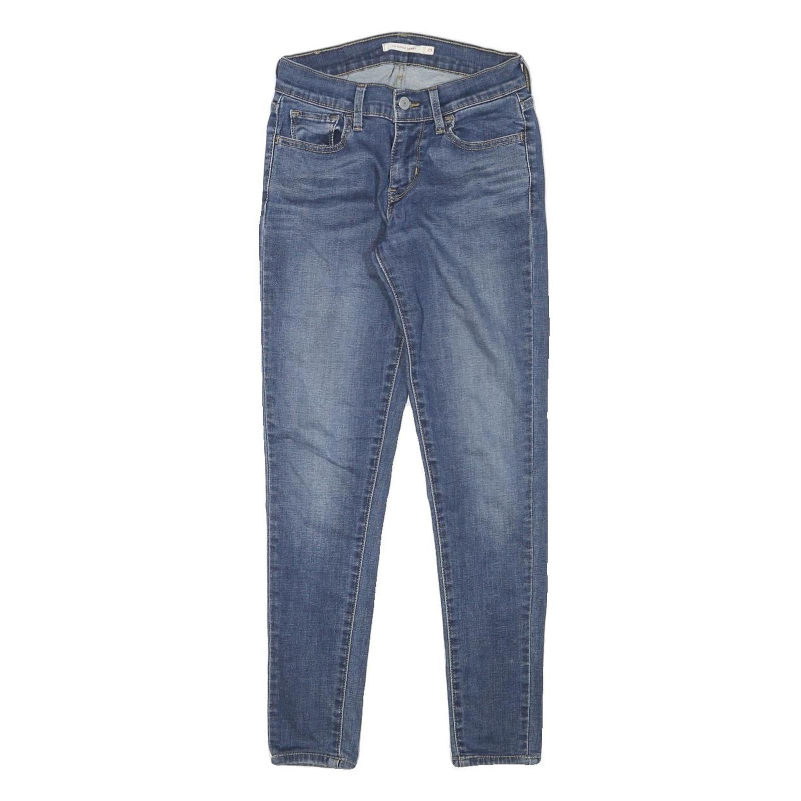 LEVI'S Womens Jeans Blue Slim Skinny Denim Medium W24 L26 Stylish Stretch Cotton