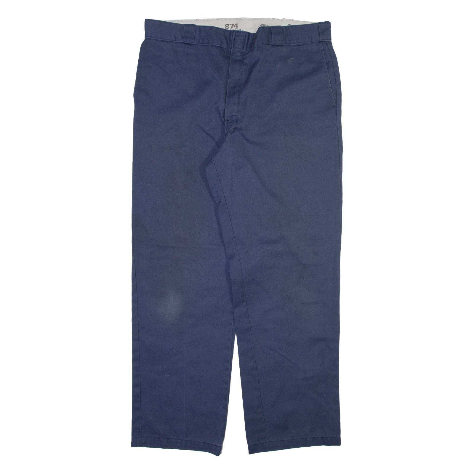 DICKIES 874 Workwear Mens Trousers Blue Regular Straight W38 L32