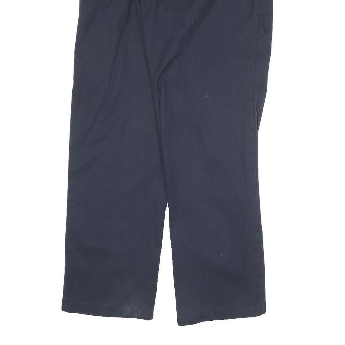 DICKIES Mens Cotton Blend Navy Regular Fit Straight Leg Trousers W34 L31