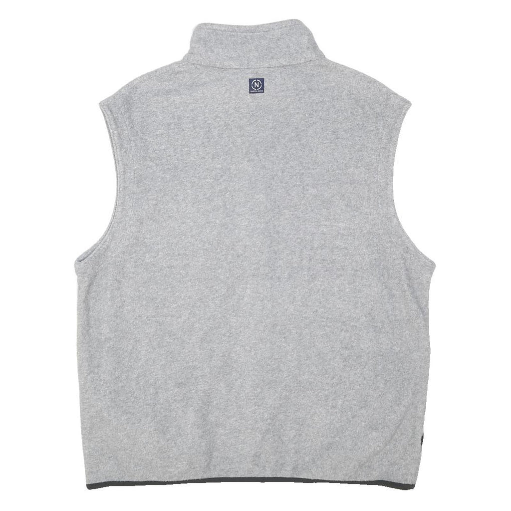 NAUTICA Mens Grey Fleece Sleeveless Jacket L Polyester Blend Zip Casual Outdoor
