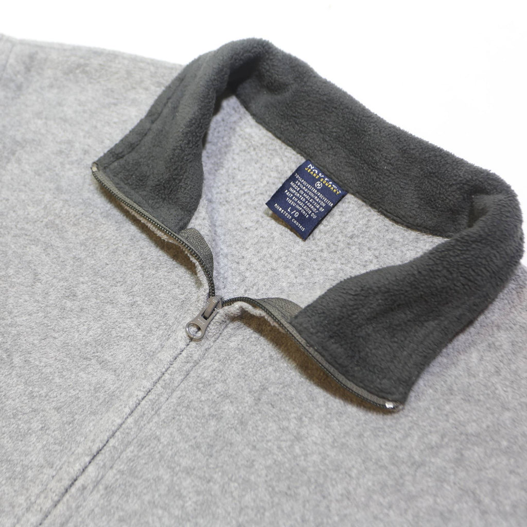 NAUTICA Mens Grey Fleece Sleeveless Jacket L Polyester Blend Zip Casual Outdoor