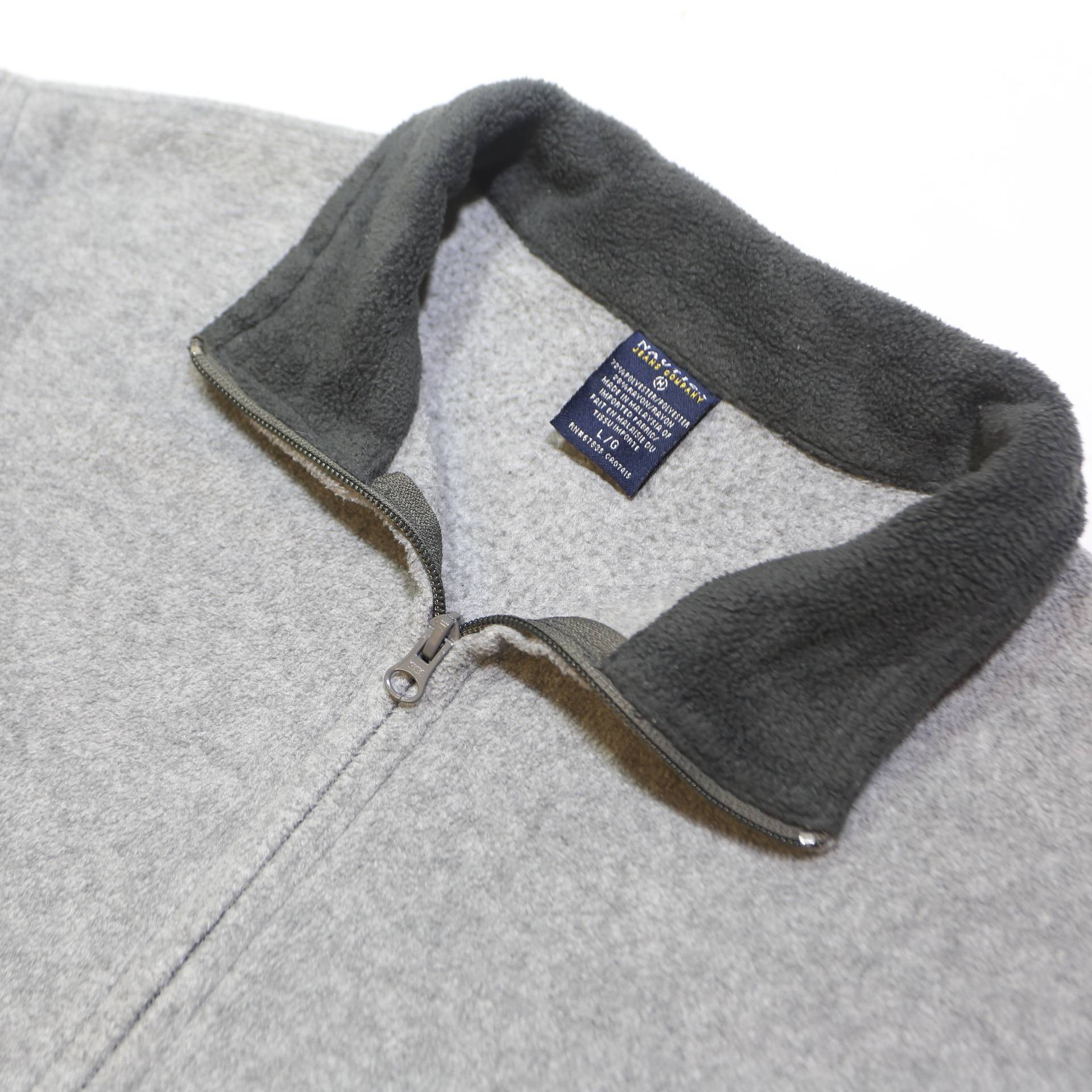 NAUTICA Mens Grey Fleece Sleeveless Jacket L Polyester Blend Zip Casual Outdoor