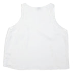 RIVER ISLAND Womens White Sleeveless V-Neck Plain Top UK 18 Summer Casual