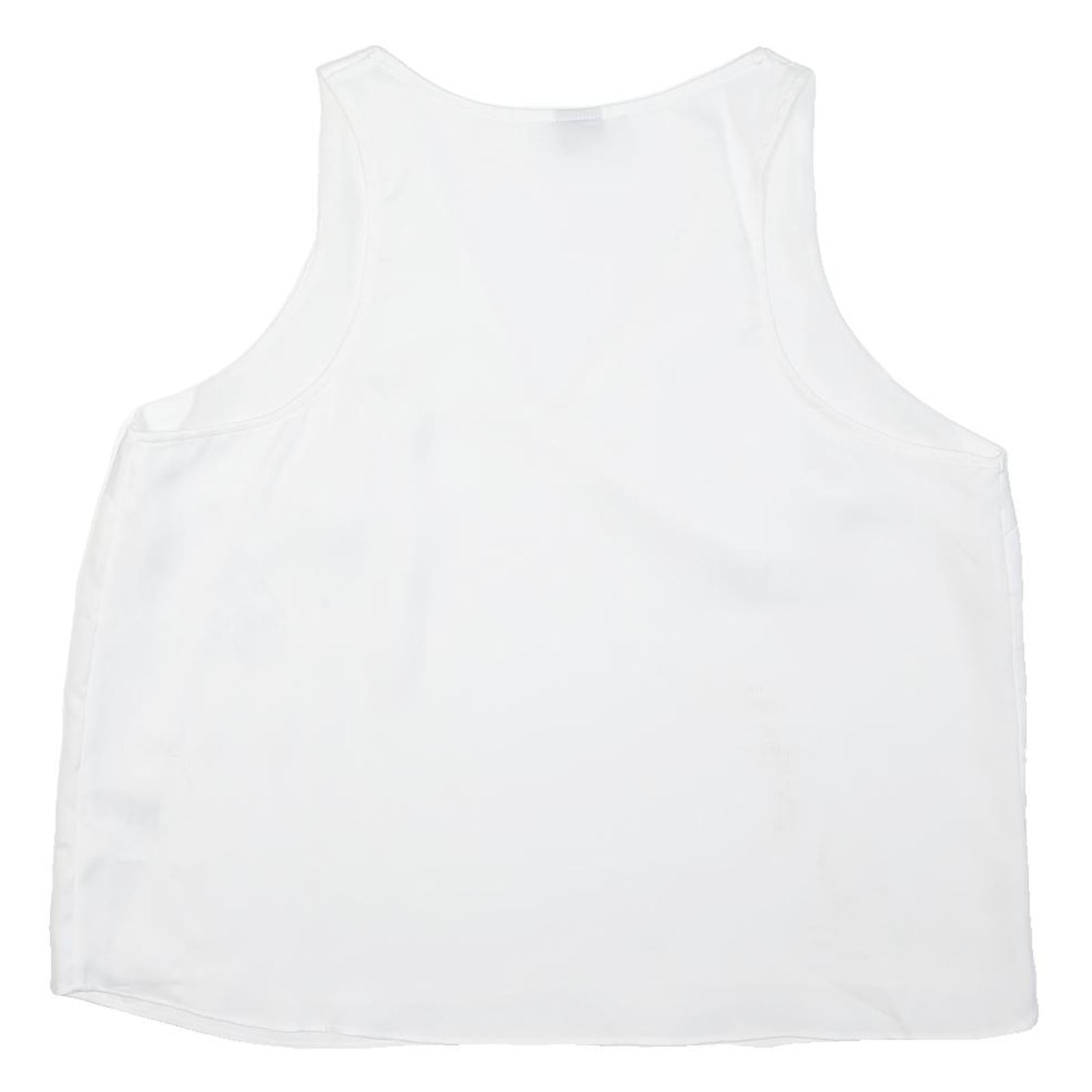 RIVER ISLAND Womens White Sleeveless V-Neck Plain Top UK 18 Summer Casual