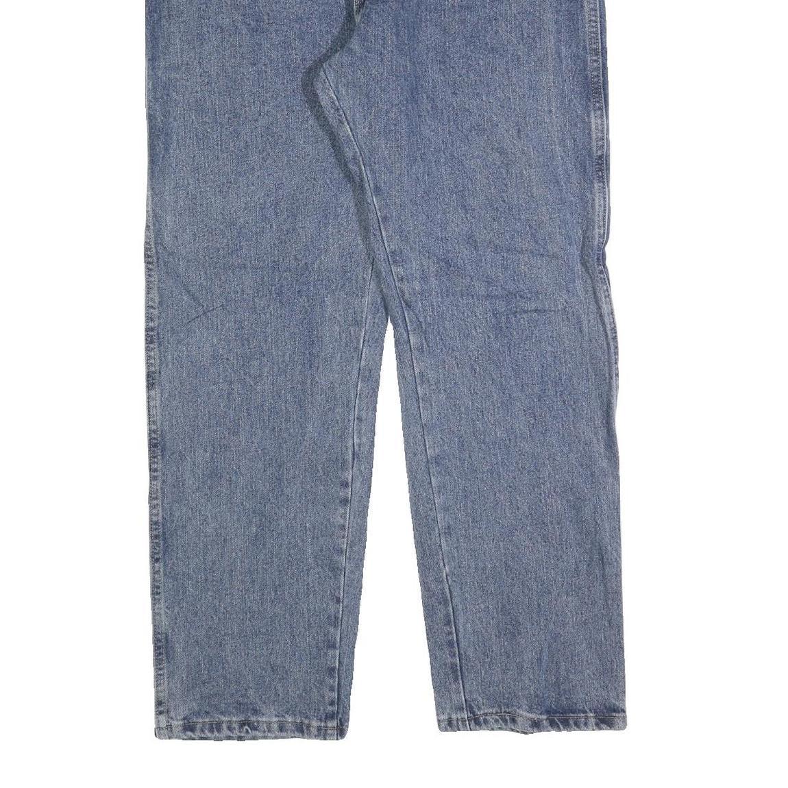 WRANGLER Mens Relaxed Blue Denim Cotton Blend Jeans W36 L30 Zip Closure Casual