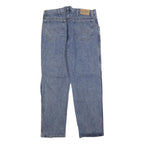 WRANGLER Mens Relaxed Blue Denim Cotton Blend Jeans W36 L30 Zip Closure Casual