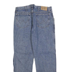 WRANGLER Mens Relaxed Blue Denim Cotton Blend Jeans W36 L30 Zip Closure Casual
