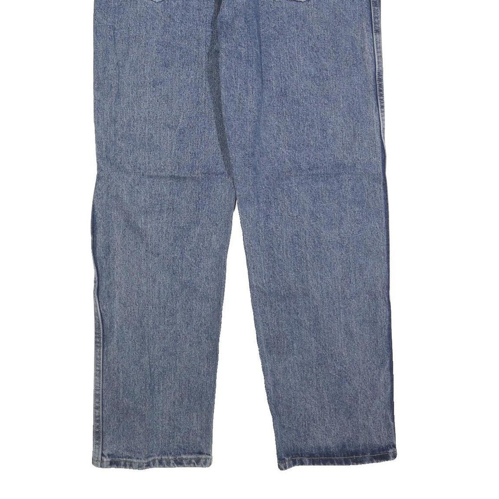 WRANGLER Mens Relaxed Blue Denim Cotton Blend Jeans W36 L30 Zip Closure Casual