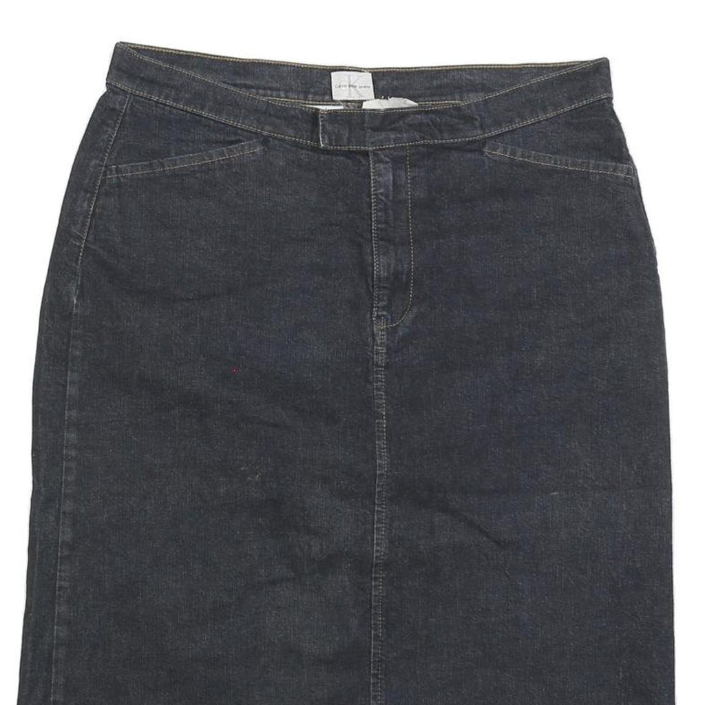 CALVIN KLEIN JEANS Womens Blue Denim Straight Knee Length Cotton Blend Skirt M