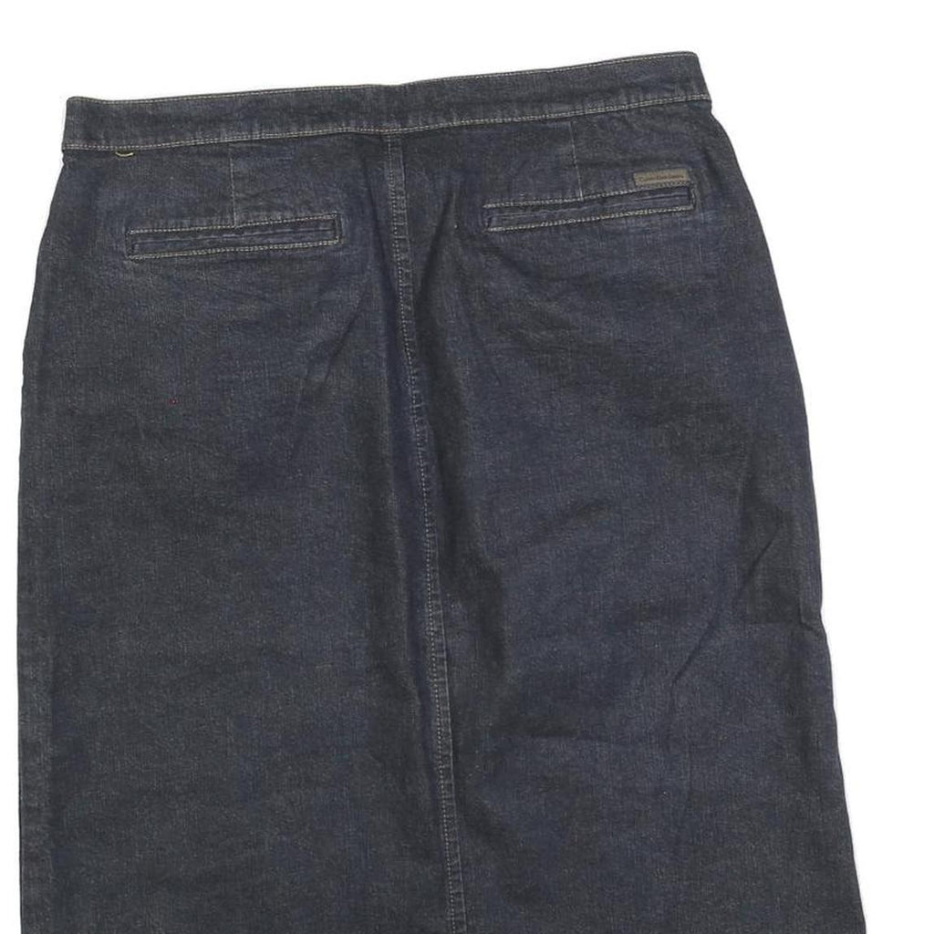 CALVIN KLEIN JEANS Womens Blue Denim Straight Knee Length Cotton Blend Skirt M