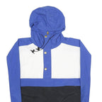 LUNA PIER Mens Blue & White Outdoor Nylon Woven Hooded Jacket XL Colourblock