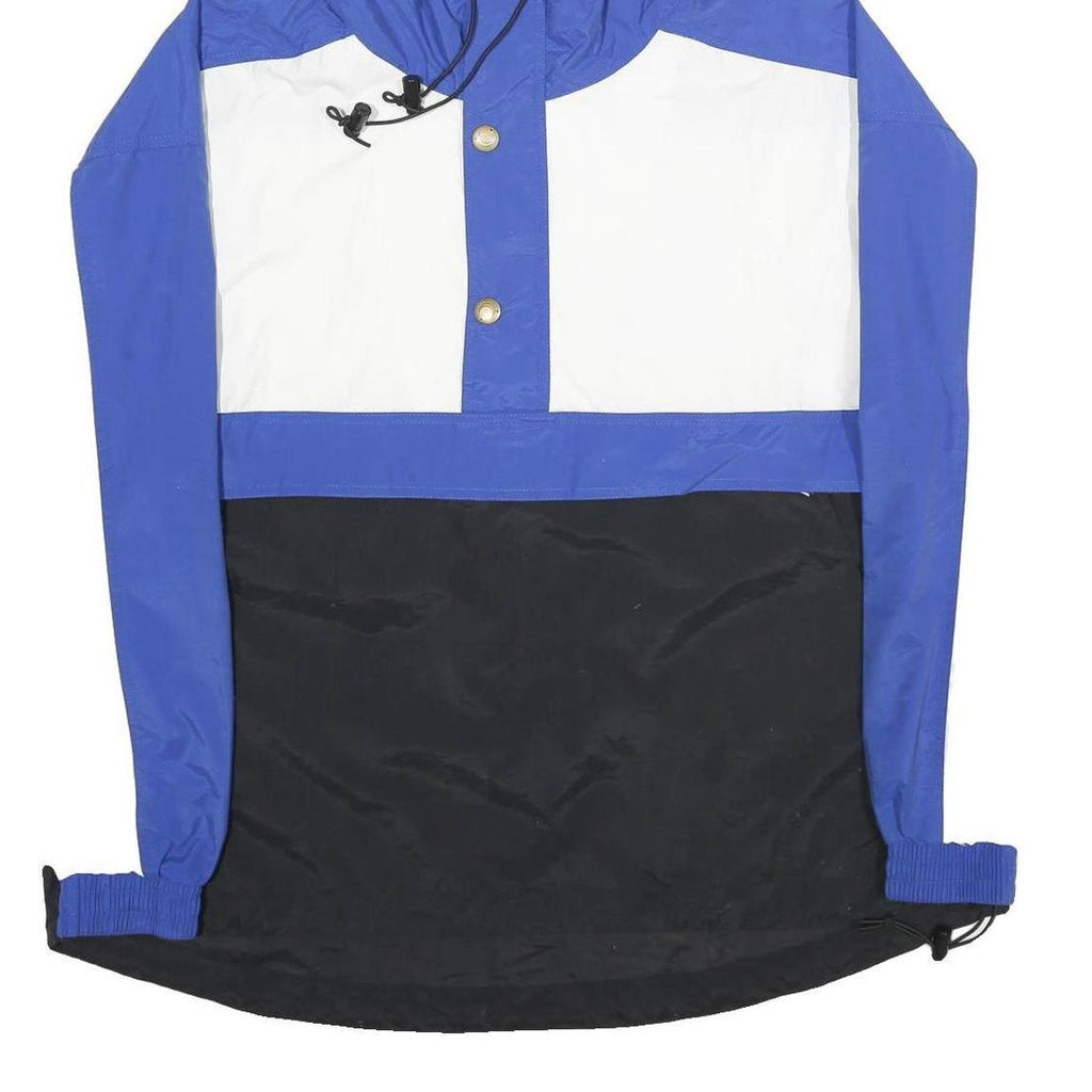 LUNA PIER Mens Blue & White Outdoor Nylon Woven Hooded Jacket XL Colourblock