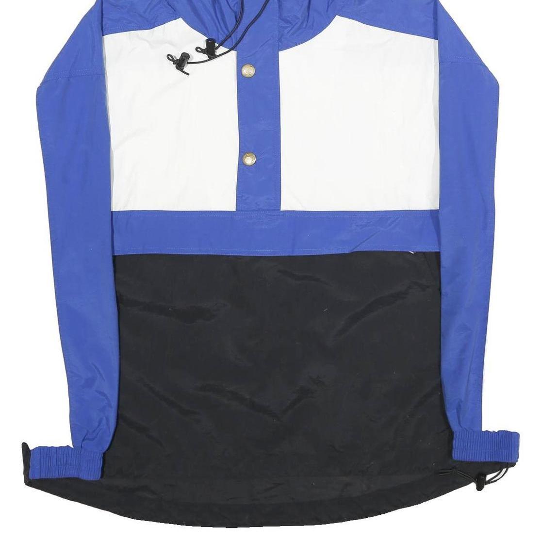 LUNA PIER Mens Blue & White Outdoor Nylon Woven Hooded Jacket XL Colourblock