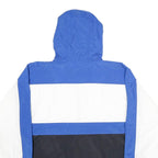 LUNA PIER Mens Blue & White Outdoor Nylon Woven Hooded Jacket XL Colourblock