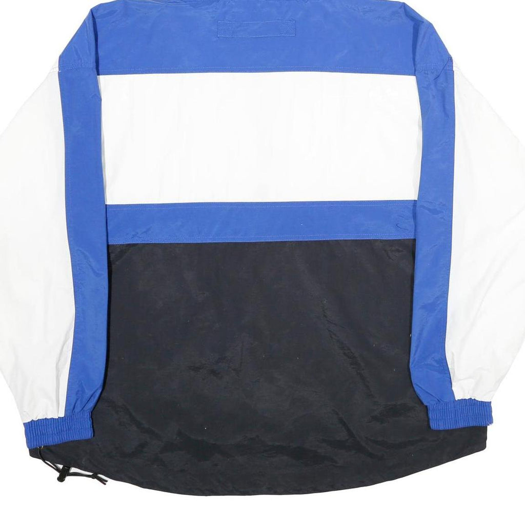 LUNA PIER Mens Blue & White Outdoor Nylon Woven Hooded Jacket XL Colourblock