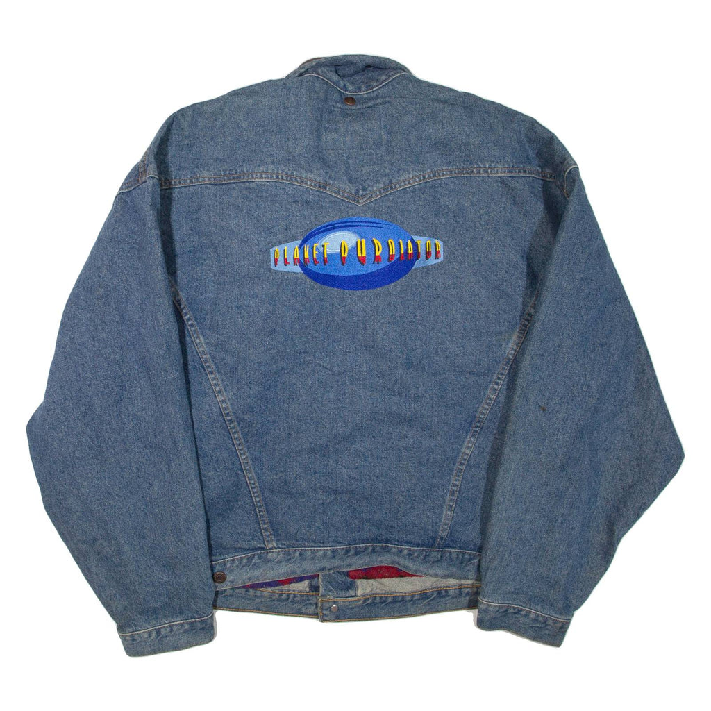 INTERNATIONAL DENIM Mens Blanket Lined Denim Jacket Blue XL