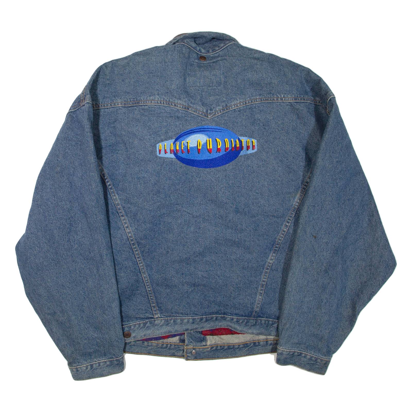 INTERNATIONAL DENIM Mens Blanket Lined Denim Jacket Blue XL