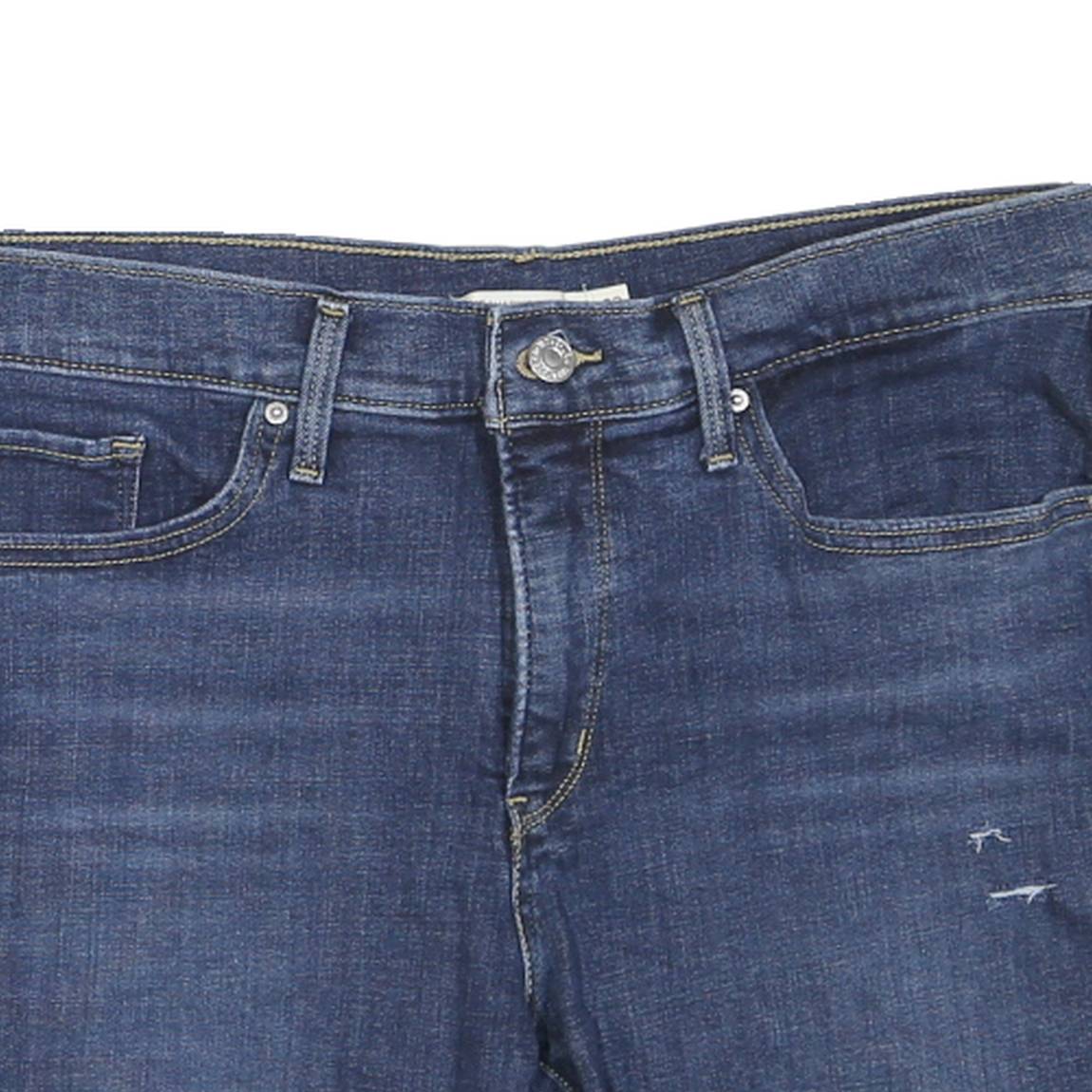LEVI'S Womens Denim Blue Casual Shorts M W32 Distressed Raw Hem