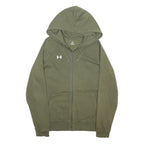 UNDER ARMOUR Mens Green Full Zip Hoodie L Cotton Blend Casual Sportswear