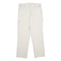 ALUART Mens Cotton White Regular Cargo Trousers W32 L32 Casual Functional Zip