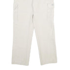 ALUART Mens Cotton White Regular Cargo Trousers W32 L32 Casual Functional Zip