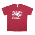 GILDAN Mens Red Falcon Football Graphic T-Shirt L Short Sleeve Crew Neck Casual