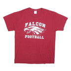 GILDAN Mens Red Falcon Football Graphic T-Shirt L Short Sleeve Crew Neck Casual