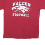 GILDAN Mens Red Falcon Football Graphic T-Shirt L Short Sleeve Crew Neck Casual