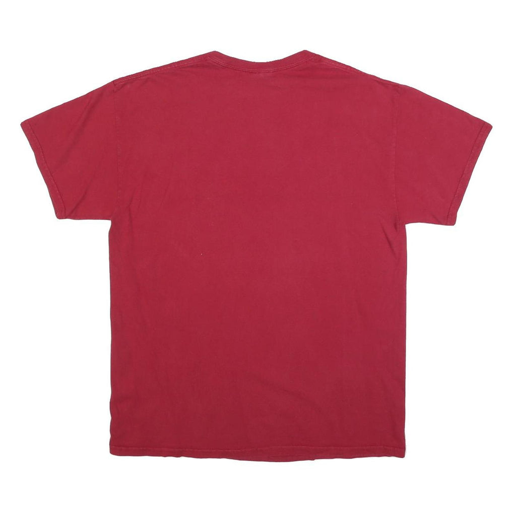 GILDAN Mens Red Falcon Football Graphic T-Shirt L Short Sleeve Crew Neck Casual