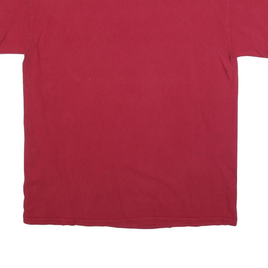 GILDAN Mens Red Falcon Football Graphic T-Shirt L Short Sleeve Crew Neck Casual