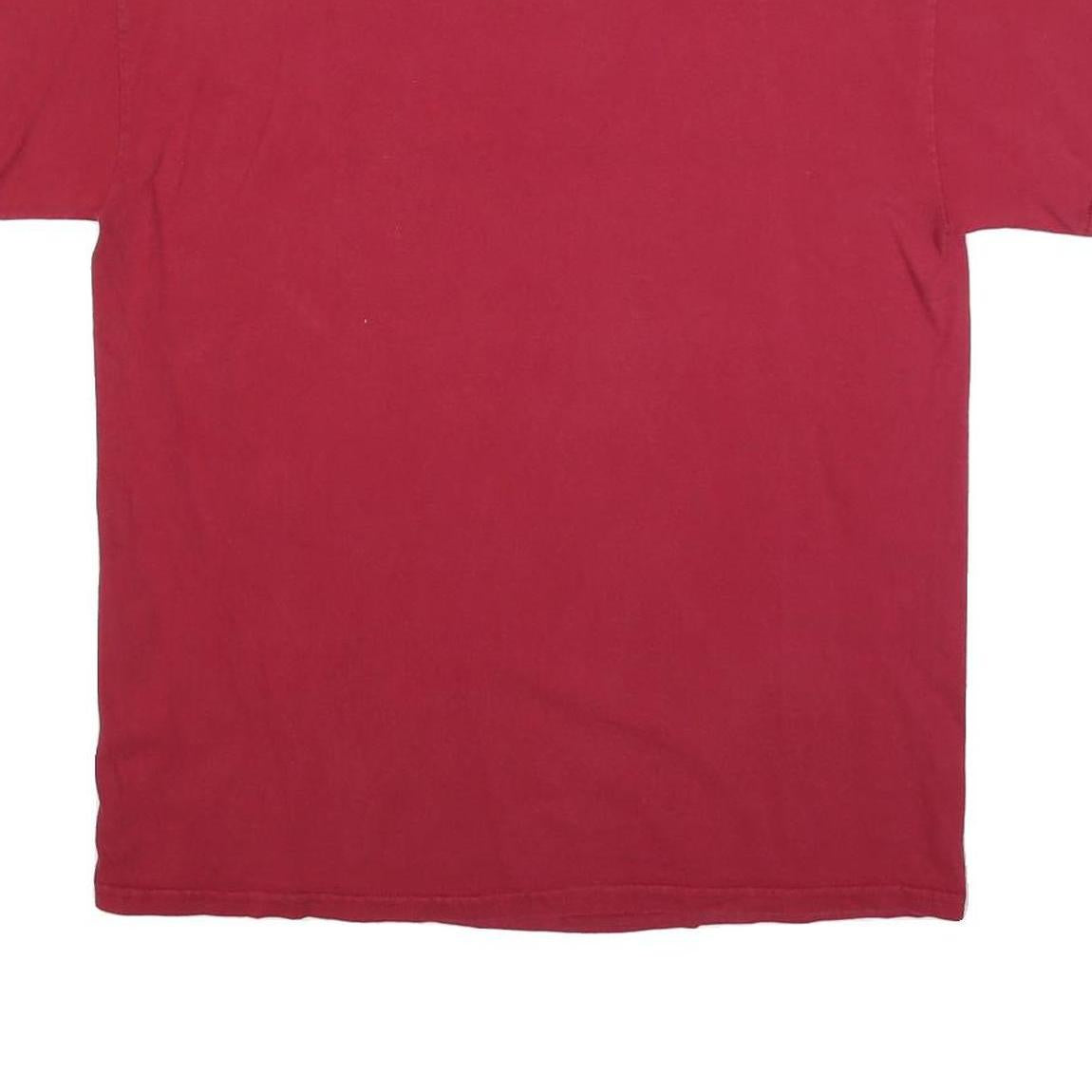 GILDAN Mens Red Falcon Football Graphic T-Shirt L Short Sleeve Crew Neck Casual