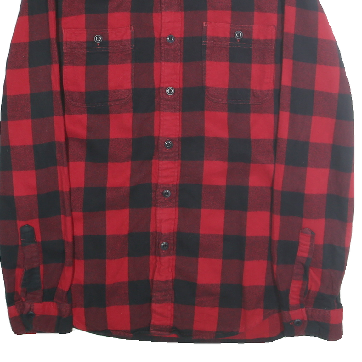 J.CREW Mens Red & Black Checked Shirt S Casual Cotton Long Sleeve Button Shirt