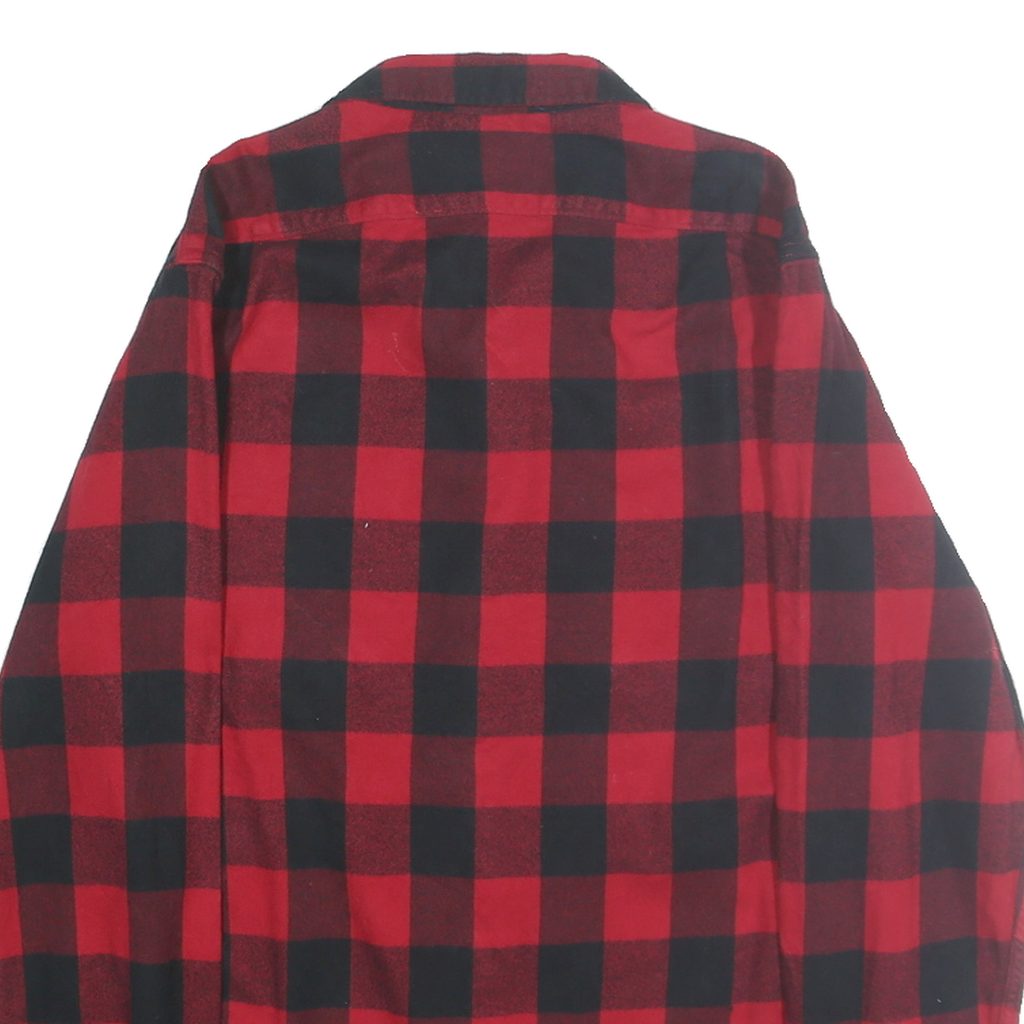 J.CREW Mens Red & Black Checked Shirt S Casual Cotton Long Sleeve Button Shirt