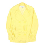 ZARA Womens Yellow Coat XS Polyester Blend Button Plain Stylish Lightweight