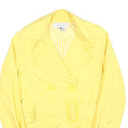 ZARA Womens Yellow Coat XS Polyester Blend Button Plain Stylish Lightweight
