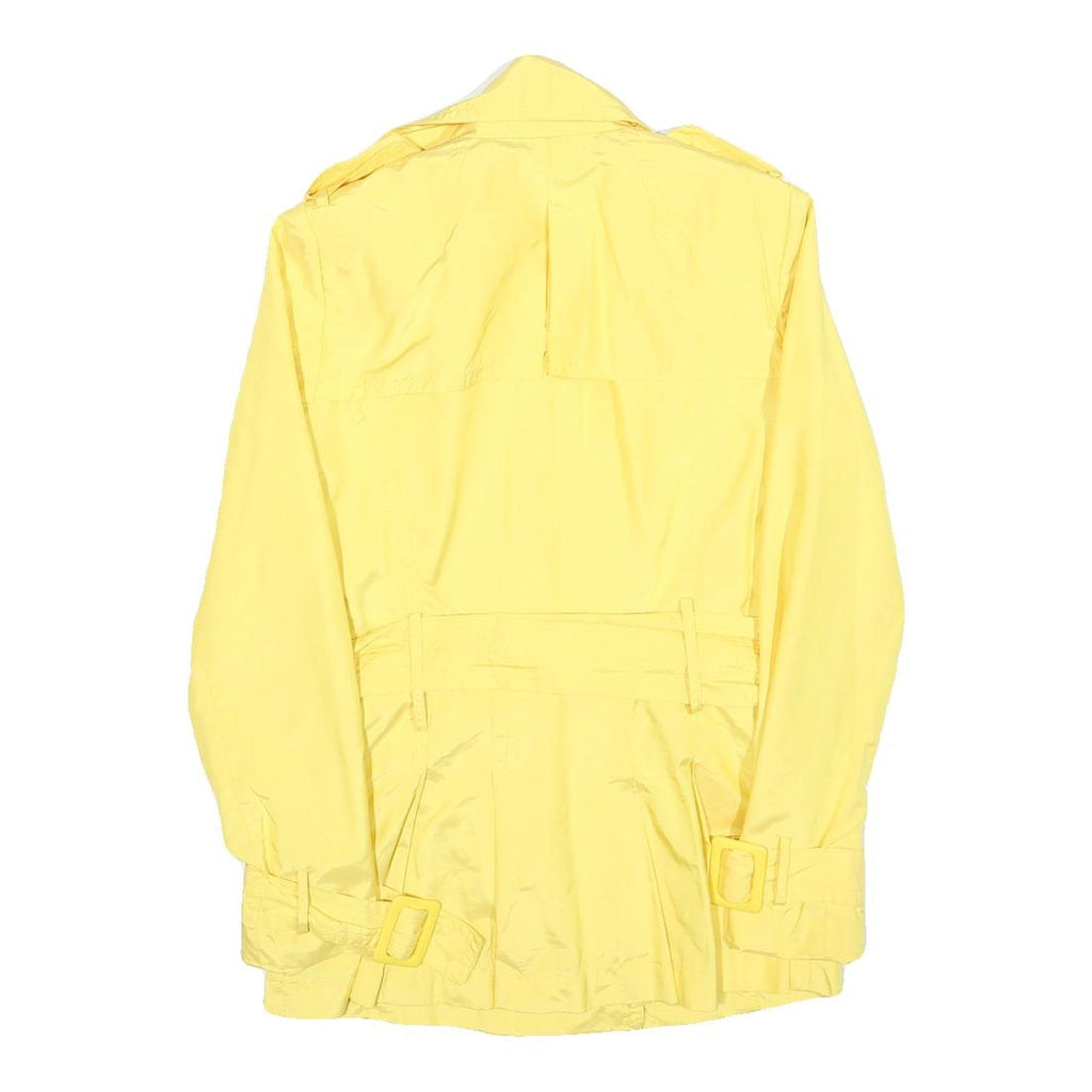 ZARA Womens Yellow Coat XS Polyester Blend Button Plain Stylish Lightweight