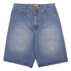 DNM ATTITUDE Mens Denim Blue Cotton Casual Shorts XL W37 Comfortable Fit