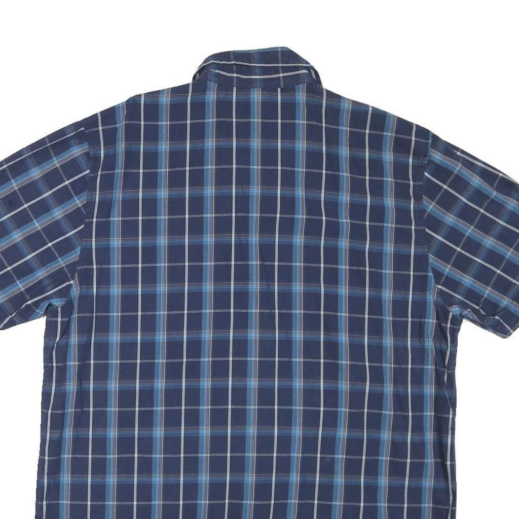 THE NORTH FACE Mens Blue Check Shirt L Cotton Blend Short Sleeve Casual