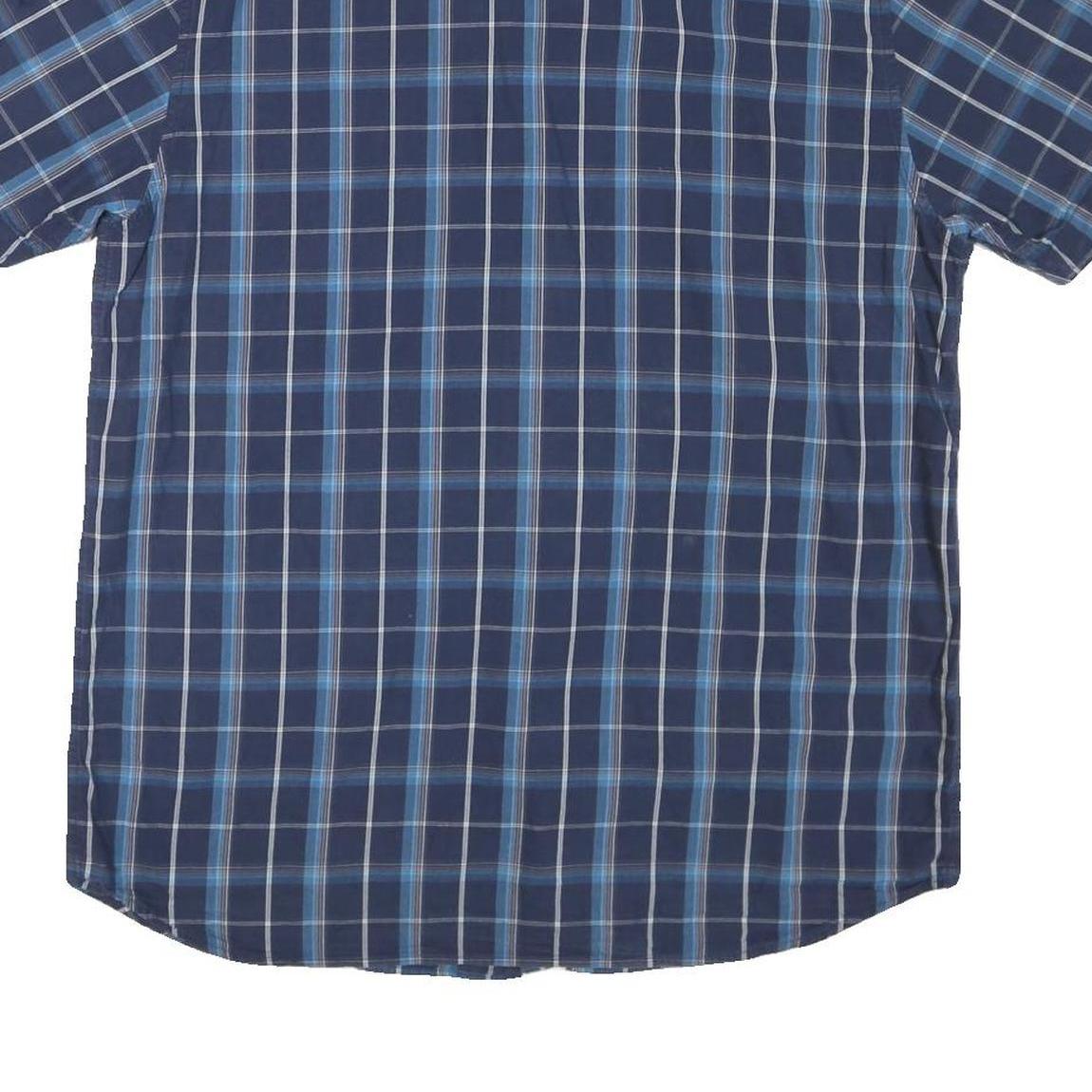 THE NORTH FACE Mens Blue Check Shirt L Cotton Blend Short Sleeve Casual