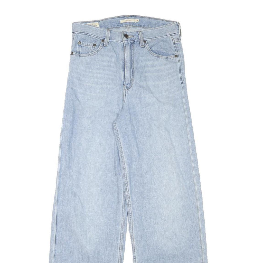LEVI'S Womens Blue Loose Straight Denim Light W26 L29 Comfortable Zip Jeans