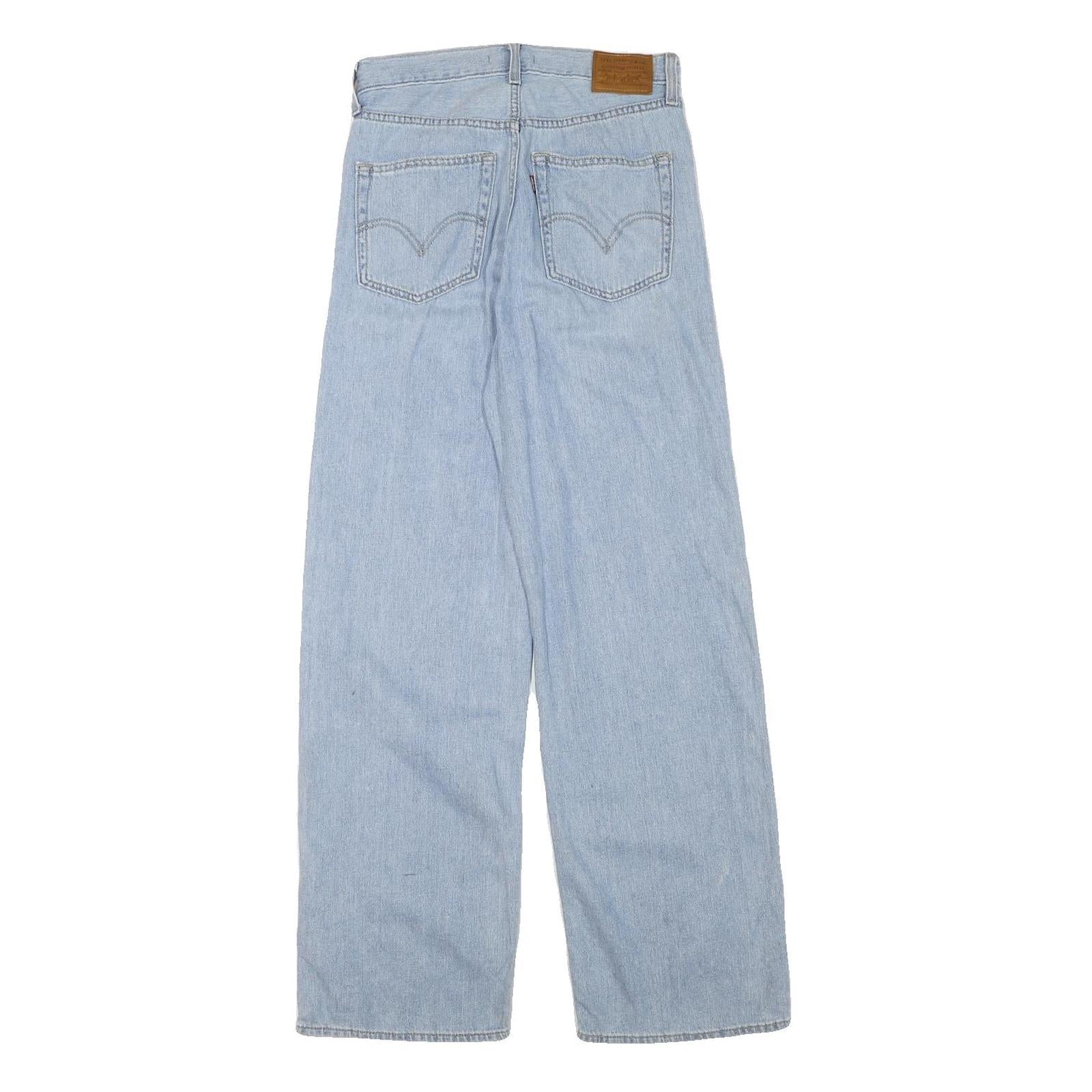 LEVI'S Womens Blue Loose Straight Denim Light W26 L29 Comfortable Zip Jeans