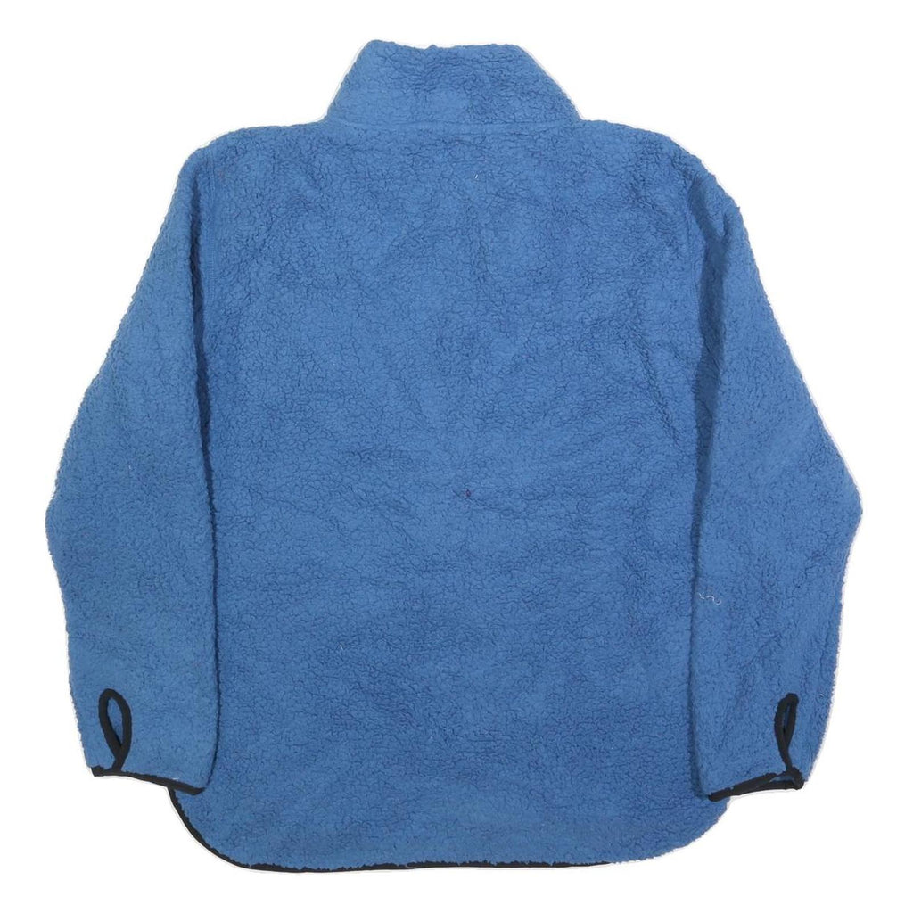 TOMMY HILFIGER Womens Blue Fleece Pullover Plain Crew Neck Basic Knit L Casual