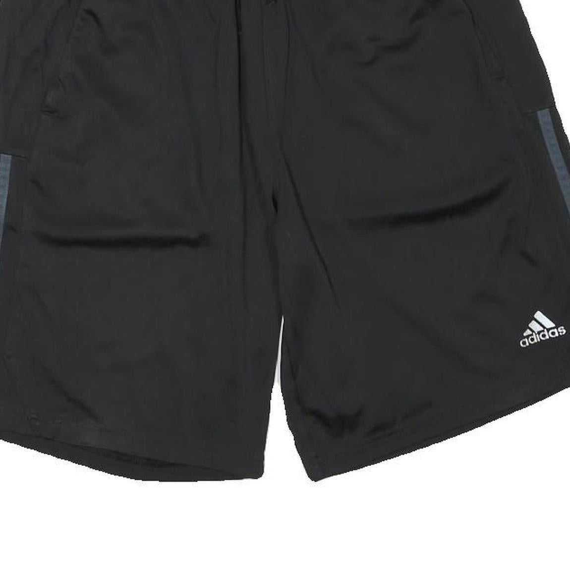 ADIDAS Mens Black Casual Sports Shorts M W27 Polyester Blend Stripe