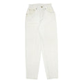 LL BEAN Womens Regular White Jeans Cotton Zip W24 L30 Classic Fit Casual